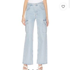 AGOLDE Light Wash Minka Cargo Jean High Waisted in Realm